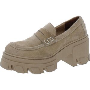 Steve Madden Taupe Suede Platform Lug Loafers